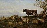 Cattle and Sheep Resting by Charles Jones